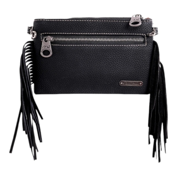 Montana West Handbags - Montana West Black Fringe Crossbody Wallet